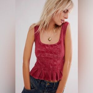 We The Free Red Tank Top